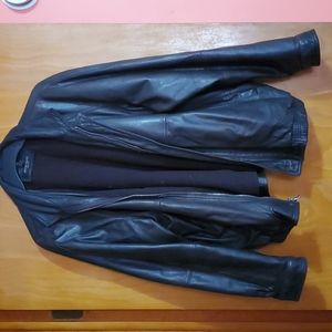 Bruno Magli brown leather bomber jacket size 44
